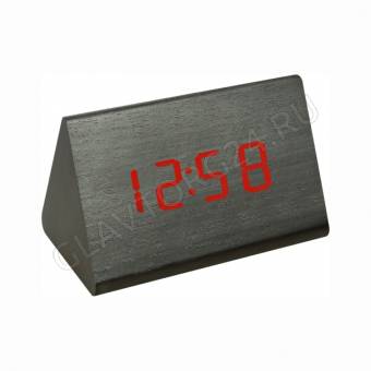 Часы настольные электронные VST-864/1 треугольные 10*6*4см черный 