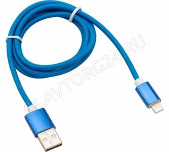 Кабель USB штекер-Lightning штекер REXANT 18-7052 1м нейлоновый синий