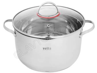 VETTA Бирмингем Кастрюля 24х14,5см, 6,3л, со стекл. крышкой, индукция