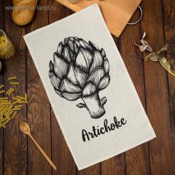 Полотенце рогожка хлопок 35*60см Доляна Artichoke 