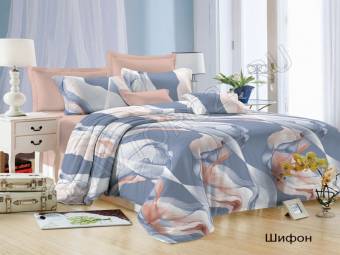 КПБ Евро Satin collection Микросатин Шифон Под200*220+Пр220*240+2Нав(70*70)