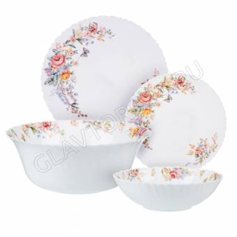 Столовый набор 19 предметов опаловое стекло Дарина MILLIMI арт. 818-286