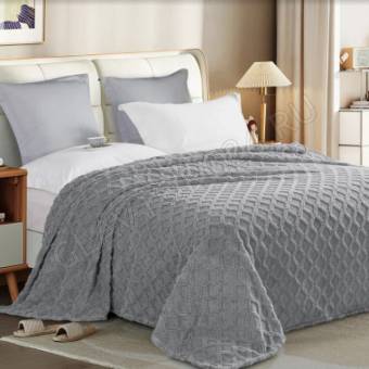 Плед 180*200см велсофт ТМ "Vse DOMA", щерпа, ромб, цвет серый, ролик