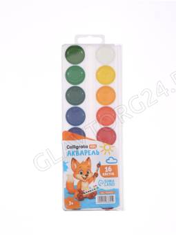 Акварель 16цв пластик Calligrata kids  10968605