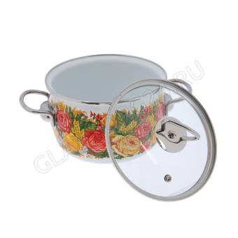 Кастрюля эмалир. сферич. 2,0л белосн. Rosita 1SC165S