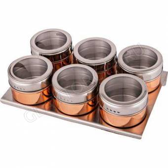 НАБОР Д/СПЕЦИЙ AGNESS "ROSSO" 7 ПР. НА МАГНИТАХ, В Т.Ч. МЕТАЛ.ПОДСТАВКА 20*13*5 СМ/24 арт. 912-025