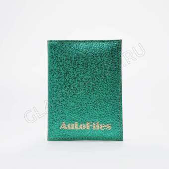Обложка д/автодокументов 9,5*0,5*13 см, галактика, зеленый   6989510