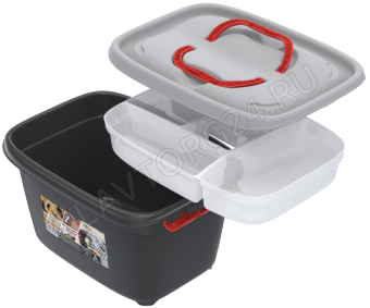 Унибокс с вкладышем 24л (468х342х256мм) Для инструментов и для рыболовных снастей