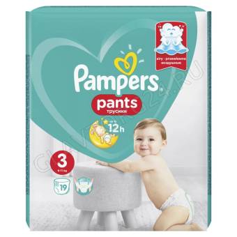 Памперс Подгузники-трусики Pants 19 №3 для мальчиков и девочек Midi (6-11кг) 