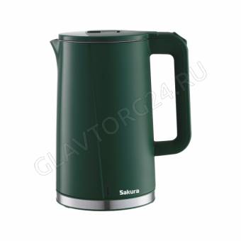 Чайник электрический SAKURA SA-2174GR 1,7л 1,85кВт нерж.сталь,пластик зеленый