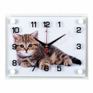 Часы настенные РУБИН Котенок прямоугольные 20*25,5см 