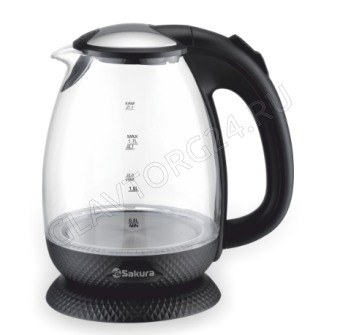 Чайник электрический SAKURA SA-2721BK 1,7л 2,2кВт стекло черный