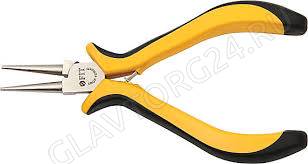 Круглогубцы "мини" Профи, никелированное покрытие, черно-желтые мягкие ручки 125мм/51637