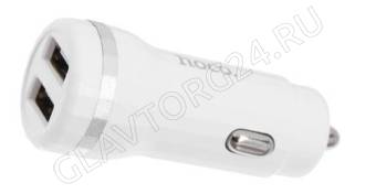 Зарядное устройство автомобильное HOCO Z27 2xUSB 2,4A белый (дубль)