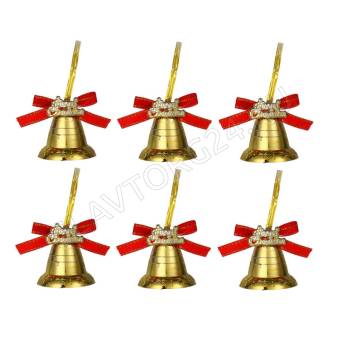 СНОУ БУМ Колокольчики 6 шт, 3,6 см, пластик, 26-772