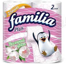 Т/бумага Familia Plus 2-х сл.4рул. Весенний цвет