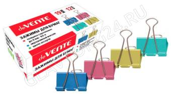 Зажим 19мм цветной ассорти 4131314