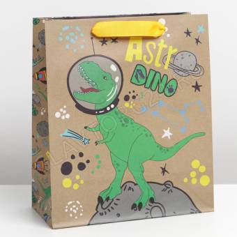 Пакет крафтовый вертикальный Dino, ML 23*27*11.5 см     7303844