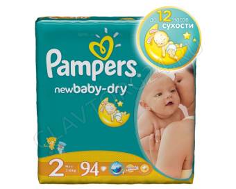 Памперс №94 New Baby-Dry Newborn №1 (2-5 кг) Упаковка 