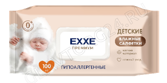 ЕХХЕ Влажные салфетки детские гипоаллергенные (премиум), 100 шт/9