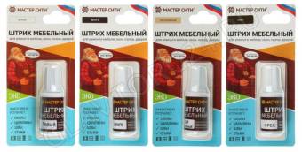 Штрих мебельный, 20 мл, кисть в колпачке, 4 цвета