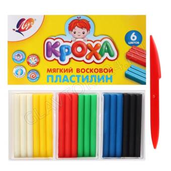 Пластилин 6цв 99г Кроха+стек 12с863 Луч