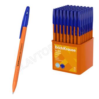 Ручка шариковая ErichKrause R-301 Stick Orange 0.7, цвет чернил синий цена за 1 шт/70