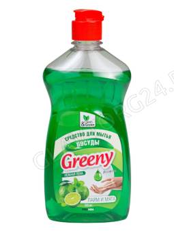 Средство для мытья посуды "Greeny" Premium 500 мл. Clean&Green лайм и мята/12