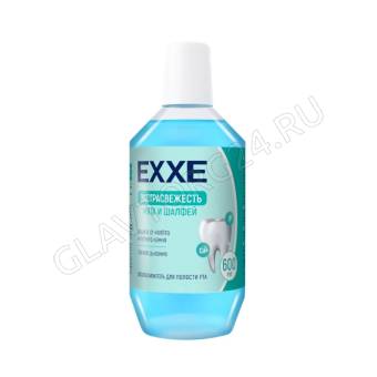 EXXE Ополаскиватель для полости рта "Экстрасвежесть", (голубой), 600 мл /6