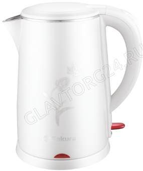 Чайник электрический SAKURA SA-2159W 1,8л 2кВт нерж.сталь,пластик белый