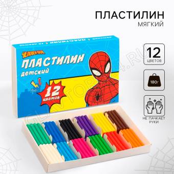 Пластилин  «Детский», 12 цветов, 180 г, Паутина 7576467