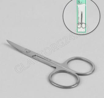 Ножницы маникюр узкие загнутые 9*4см серебр пакет QF 799003