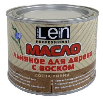 Масло льняное с воском "LEN" Сосна пиния 400 гр./6шт