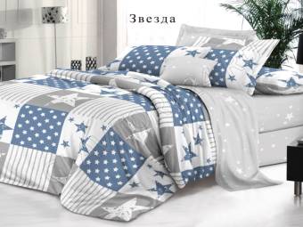 КПБ Евро Domovita Бязь ЗВЕЗДА Под200*220+Пр220*240+2Нав(70*70)