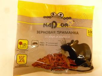 Зерновая приманка от мышей и крыс  NADZOR 500г/14уп