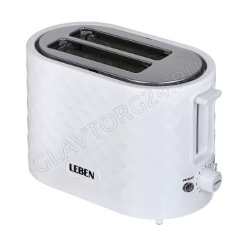 Тостер LEBEN 271-029 650Вт пласт, металл белый