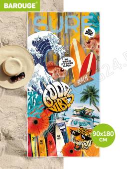 Покрывало пляжное 90*180см Barouge Surfing полиэстер арт. BBT-006