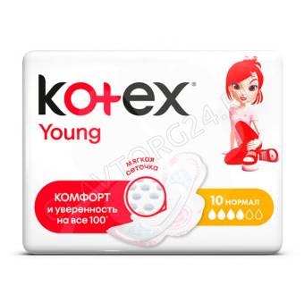 KOTEX прокл Young NORMAL сеточка 10шт 4кап