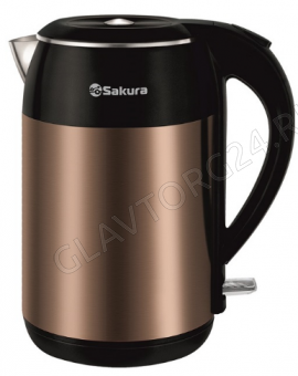 Чайник электрический SAKURA SA-2154C 1,8л 2кВт нерж.сталь медно-черный