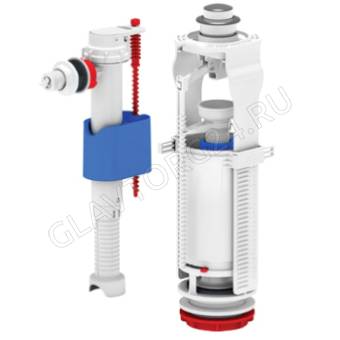 Арматура с боковой подводкой 1/2" WC8010C кнопка цвета хром