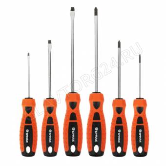Набор отверток ЕРМАК 6шт (PH2x150, SL6x150, PH1x100, SL5x100, PH0x75, SL3x75)