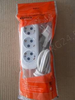 Удлинитель сетевой ПРЕМИУМ 3 гн 1,5м ПВС 3*0,75 с заземлением