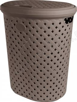 Корзина для белья Plast Team Rattan 42л 415х330х510 мм шоколадный мокко