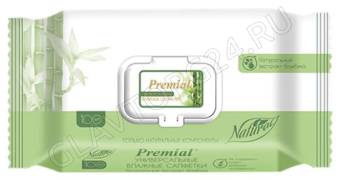 Салфетки влажные Premial natural универсальные с экстрактом бамбука , крокуса 100/6