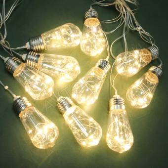 СНОУ БУМ Гирлянда эл. насадка "Огненная лампа" 4м, 80LED, шампань, пост.св, ПВХ проз, 220В