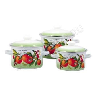 Набор эмалир. №007АП2/4 Фруктовая фантазия (цил 2,0/3,0/4,5л) (1)