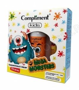 ПН Compliment №1801 MEGAMONSTERS(гель-пена д/ванны 200мл+краска д/ванн голубая 50мл+краска д/ванн ж