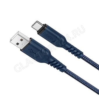 Кабель USB штекер-Type-C штекер HOCO X59 1м синий
