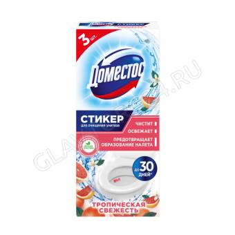 Доместос Attax Стикер для очищ.унитаза Тропическая свежесть 3шт/20