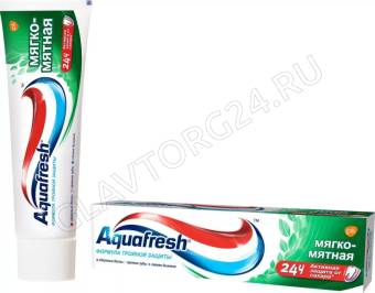 Aquafresh зубная паста 100мл тотал мягко-мятная зеленая, тюбик